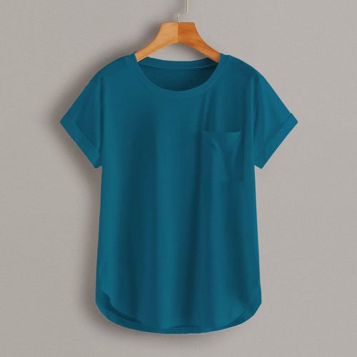 T-shirt unicolore avec poche - SHEIN - Modalova