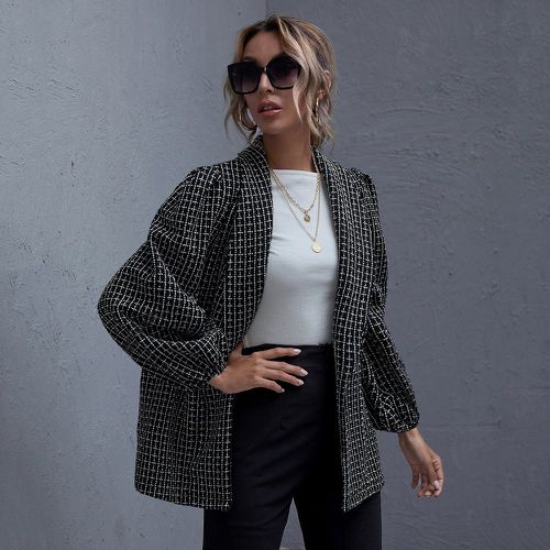 Manteau en tweed avec col châle - SHEIN - Modalova