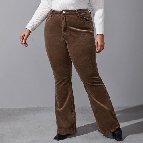 Pantalon bootcut taille haute en velours côtelé - SHEIN - Modalova