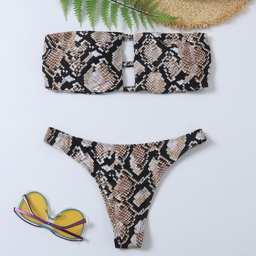Bikini bandeau avec imprimé python et découpe - SHEIN - Modalova