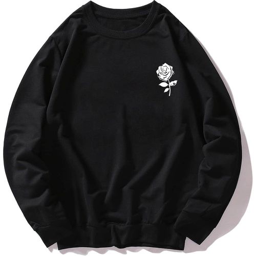 Sweat-shirt à rose - SHEIN - Modalova