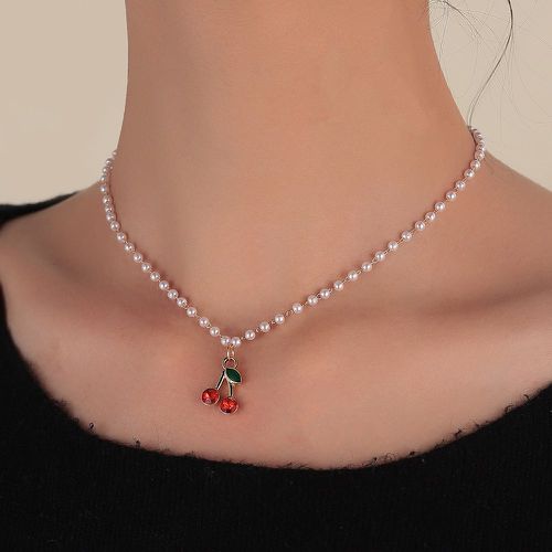 Collier avec fausse perle et strass - SHEIN - Modalova