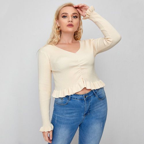 Pull froncé avec volants - SHEIN - Modalova