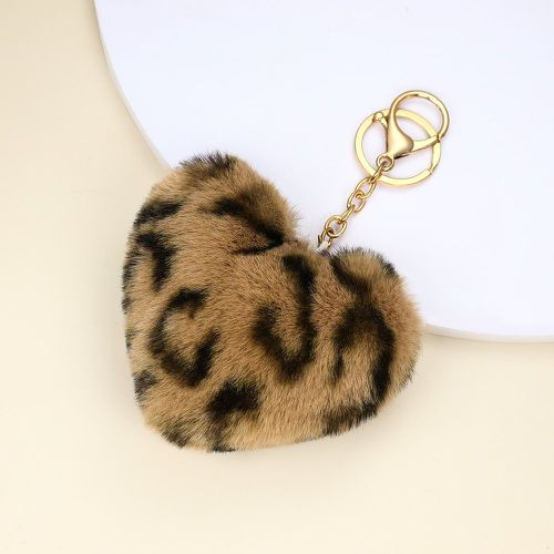 Porte-clés avec pendentif cœur léopard - SHEIN - Modalova