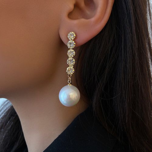 Pendants d'oreilles à perles et strass - SHEIN - Modalova