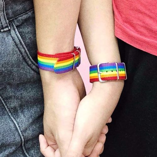 Pièces Bracelet design ceinture à rayures arc-en-ciel de LGBT - SHEIN - Modalova