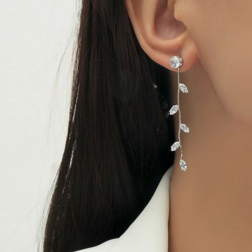 Boucles d'oreilles design fleur à cristal - SHEIN - Modalova