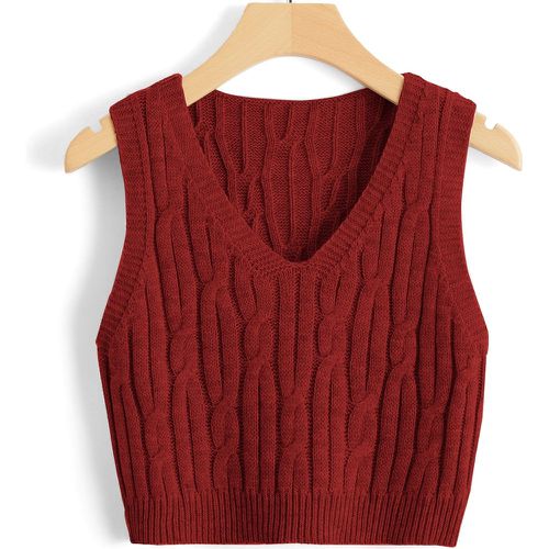 Gilet en tricot torsadé - SHEIN - Modalova