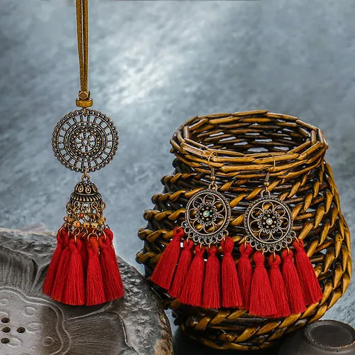 Collier à franges & Boucles d'oreilles - SHEIN - Modalova