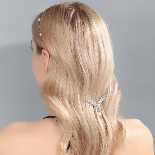Cerceau de cheveux avec strass et fausses perles - SHEIN - Modalova