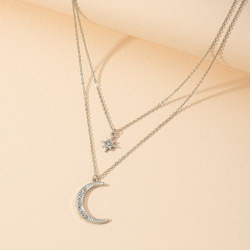 Collier à lune à strass - SHEIN - Modalova