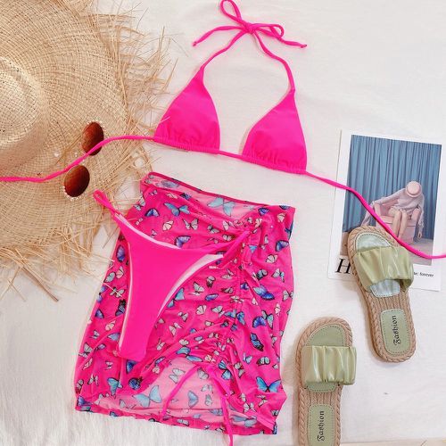 Pièces Bikini à imprimé papillon & Jupe de plage - SHEIN - Modalova