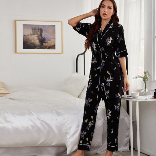 Ensemble de pyjama avec imprimé plantes - SHEIN - Modalova