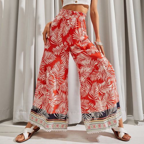 Pantalon ample avec imprimé tropical - SHEIN - Modalova
