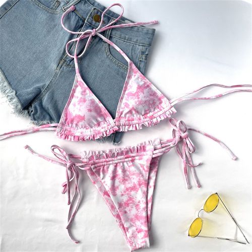 Bikini tie dye avec plis - SHEIN - Modalova