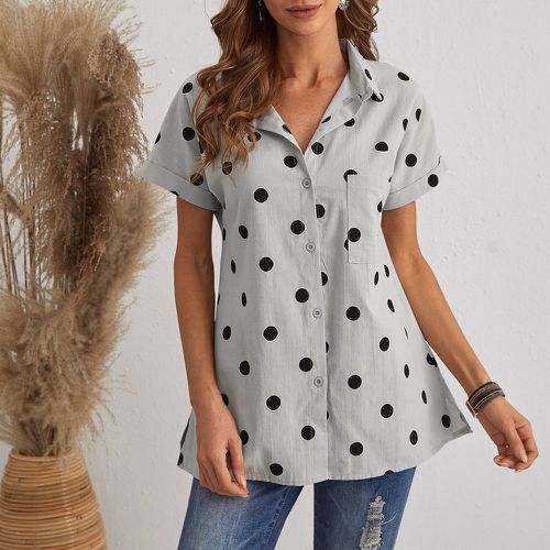 Blouse tunique à pois avec boutons - SHEIN - Modalova