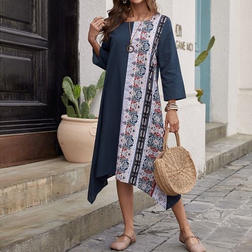Robe tunique asymétrique avec imprimé - SHEIN - Modalova