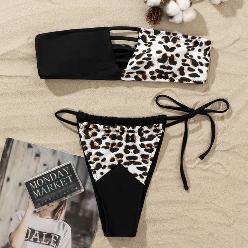 Bikini bandeau à léopard - SHEIN - Modalova
