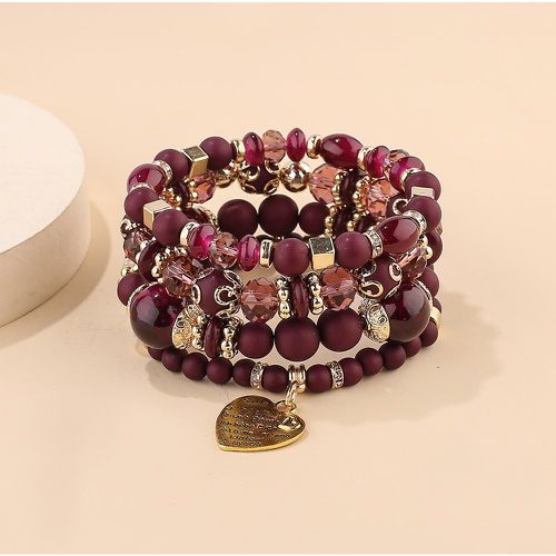 Pièces Bracelet perlé avec breloque cœur et cristal - SHEIN - Modalova