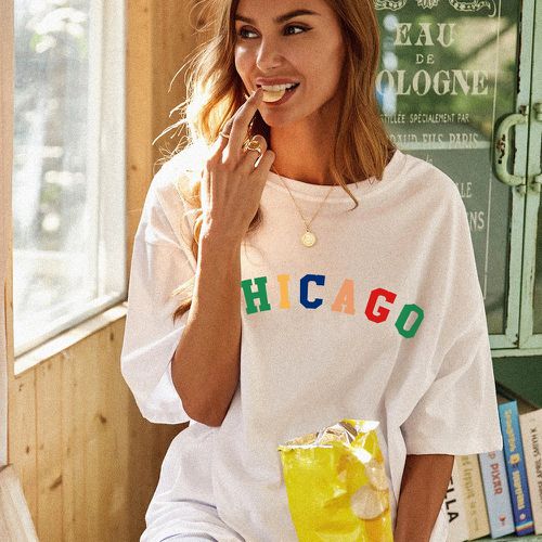 T-shirt oversize avec motif lettre - SHEIN - Modalova