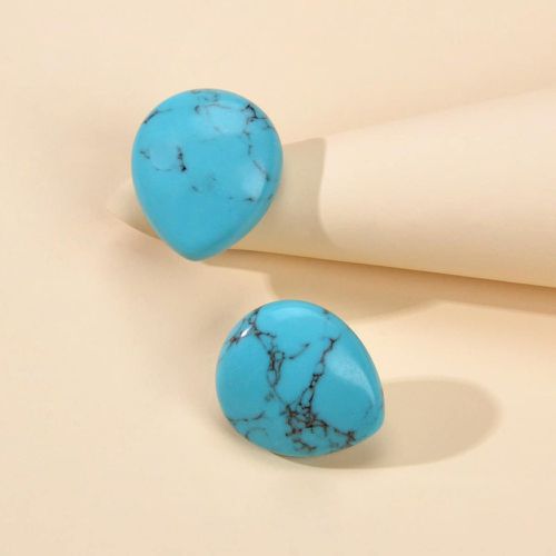 Clous d'oreilles design turquoise - SHEIN - Modalova