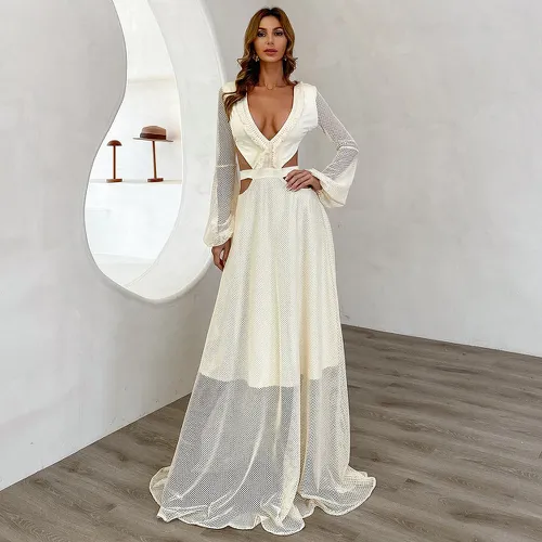 Robe de soirée résille à franges - SHEIN - Modalova