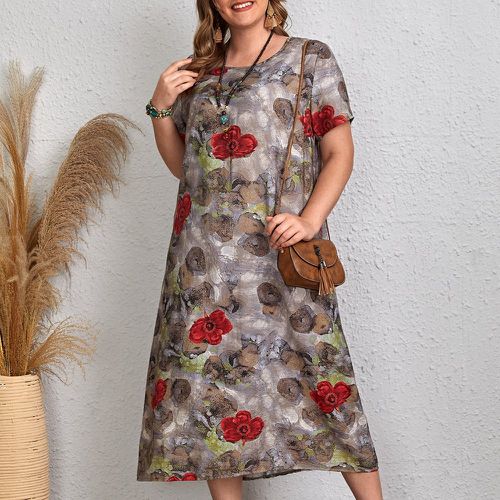 Robe tunique avec imprimé fleur - SHEIN - Modalova