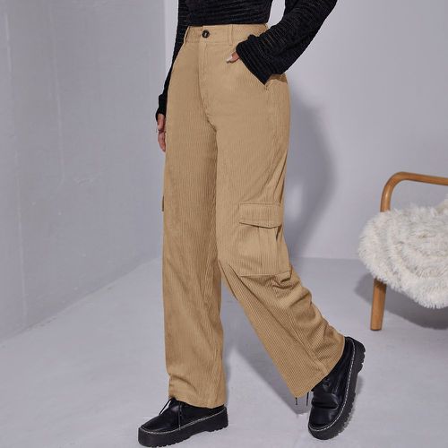 Pantalon en velours côtelé avec poches - SHEIN - Modalova