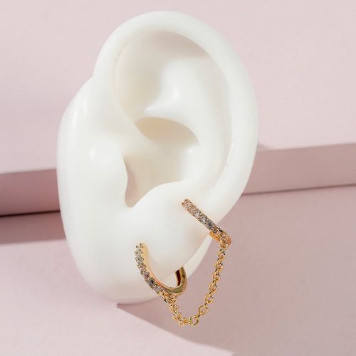 Pièce Boucles d'oreilles avec chaîne et zircone cubique - SHEIN - Modalova