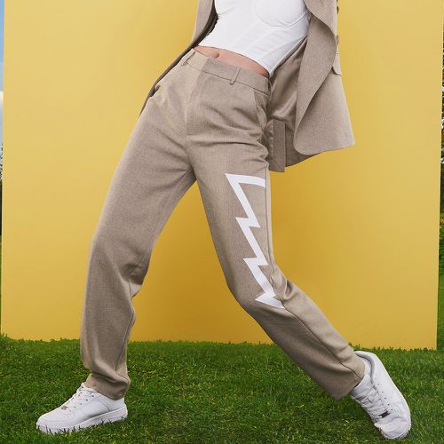 Pantalon avec imprimé et zip - SHEIN - Modalova