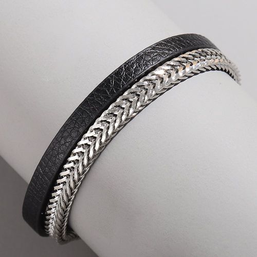 Bracelet en cuir PU avec chaîne - SHEIN - Modalova