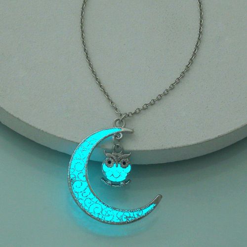 Collier lumineux avec pendentif lune et hibou - SHEIN - Modalova