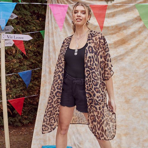 Kimono en mousseline léopard - SHEIN - Modalova