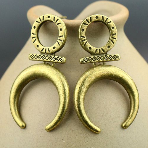 Boucles d'oreilles vintage à design de lune - SHEIN - Modalova
