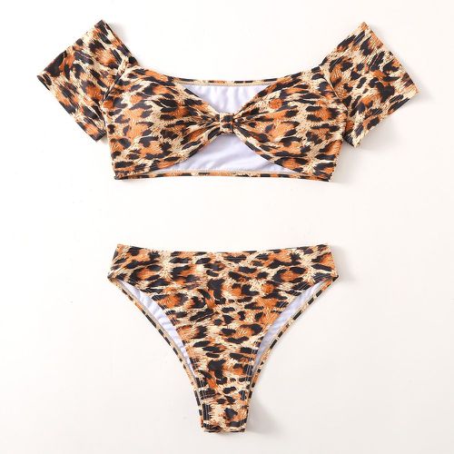Bikini léopard avec nœud - SHEIN - Modalova