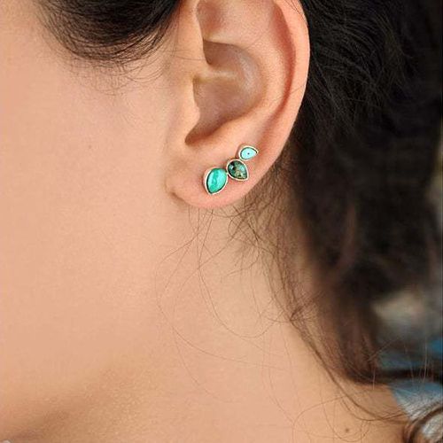 Boucles d'oreilles design turquoise - SHEIN - Modalova