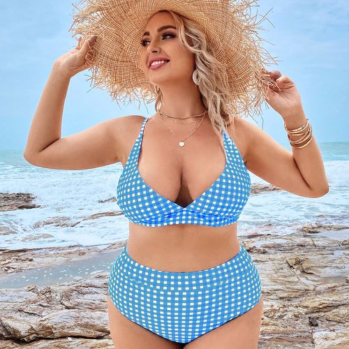 Bikini taille haute à carreaux - SHEIN - Modalova