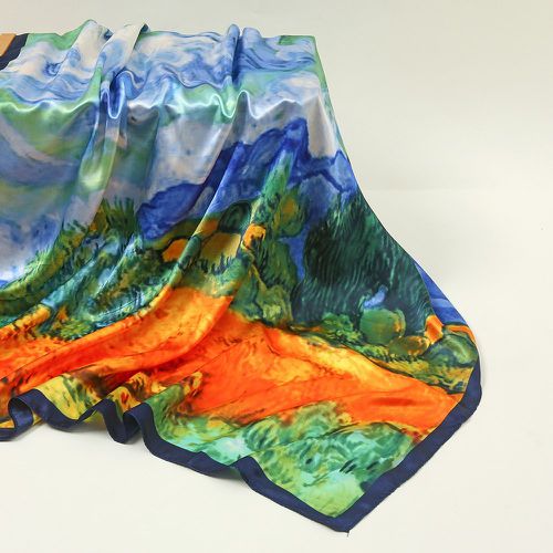 Foulard à imprimé paysage - SHEIN - Modalova