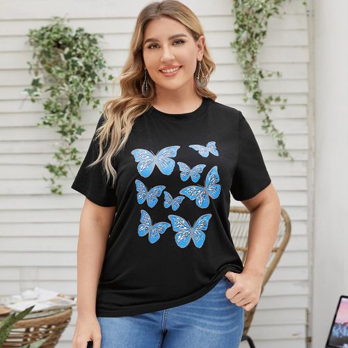 T-shirt avec imprimé papillon - SHEIN - Modalova