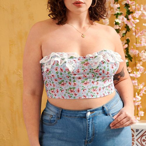 Top bandeau à imprimé floral en dentelle - SHEIN - Modalova