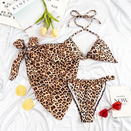 Pièces Bikini à léopard avec ras-du-cou et cache-maillot - SHEIN - Modalova