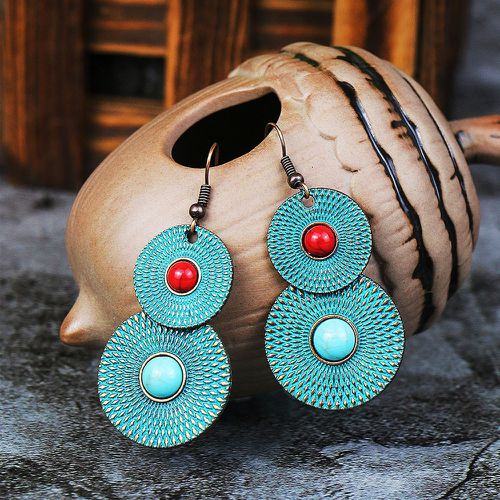 Boucles d'oreilles métalliques texturées - SHEIN - Modalova