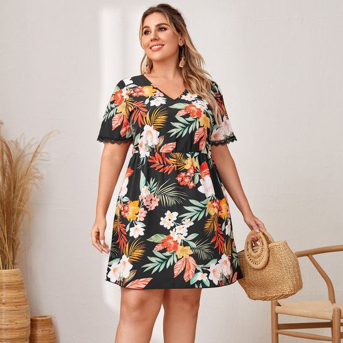 Robe trapèze à imprimé floral - SHEIN - Modalova