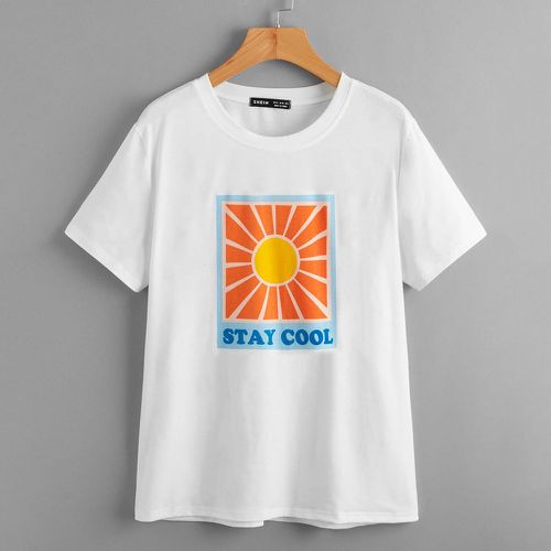 T-shirt soleil & lettre - SHEIN - Modalova