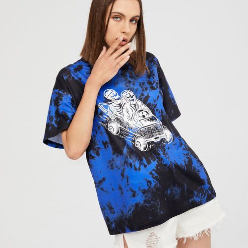 T-shirt à motif squelette tie dye - SHEIN - Modalova