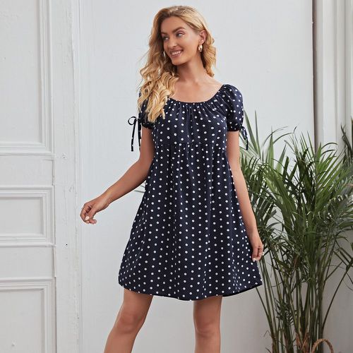 Robe babydoll à pois avec nœud - SHEIN - Modalova