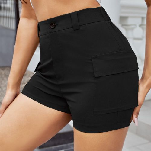 Short utilitaire unicolore avec poches - SHEIN - Modalova