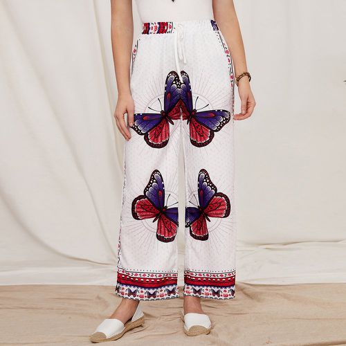 Pantalon ample à imprimé papillon - SHEIN - Modalova
