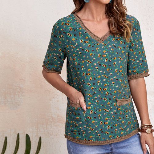 Blouse fleuri avec poches - SHEIN - Modalova