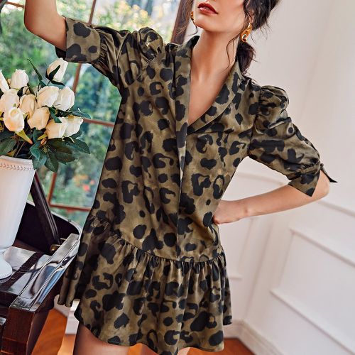 Robe manches bouffantes léopard - SHEIN - Modalova